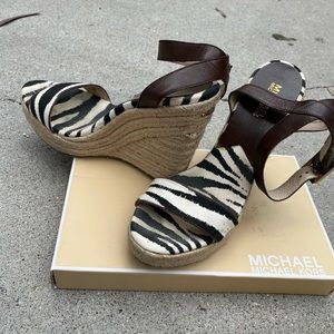 Michael Kors Zebra Espadrille Sandal. Size 9.5